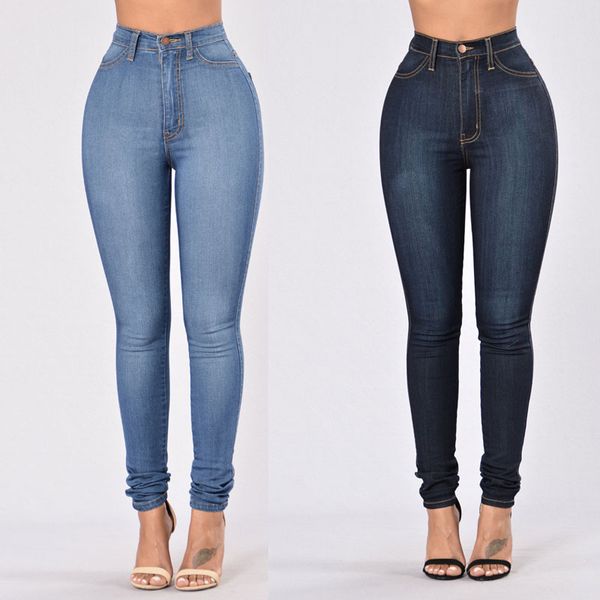 women's plus size jeans high elastic high waist tight solid color pencil pants women 2020, Blue
women's plus size jeans high elastic high waist tight solid color pencil pants women 2020, Blue