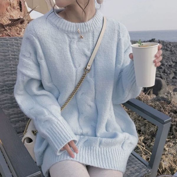 women's sweaters autumn blue mohair sweater women knitted pullover lazy style 2021 soft drop shoulder loose casual, White;black
women's sweaters autumn blue mohair sweater women knitted pullover lazy style 2021 soft drop shoulder loose casual, White;black