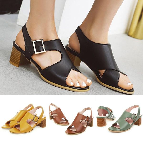 women sandals summer fashion pure color shoes high heel shoes buckle strap thick heels sandals chaussure femme buty damskie a01, Black
women sandals summer fashion pure color shoes high heel shoes buckle strap thick heels sandals chaussure femme buty damskie a01, Black