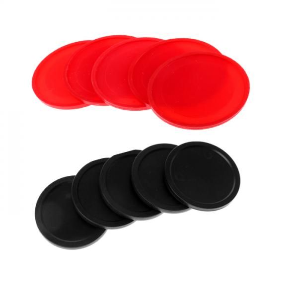 10 Pieces Air Hockey Pucks For Full Size Air Hockey Tables Red Black 60mm 50mm