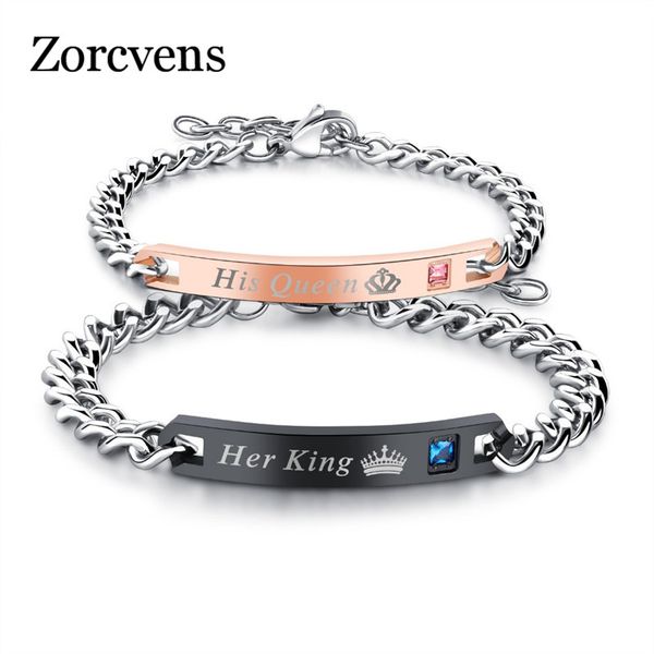 zorcvens diy her king his queen couple bracelets with crytal stone lover crown charm bracelets for women men drop shipping, Black
zorcvens diy her king his queen couple bracelets with crytal stone lover crown charm bracelets for women men drop shipping, Black