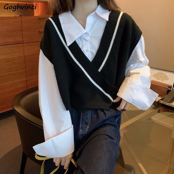 sweater vest women patchwork v-neck single button stylish office ladies elegant korean ulzzang streetwear chic leisure outwear, Black;white
sweater vest women patchwork v-neck single button stylish office ladies elegant korean ulzzang streetwear chic leisure outwear, Black;white