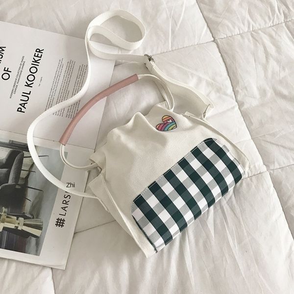 2019 new hipster plaid women's crossbody korean style mori canvas shoulder canvas bag literary drawstring shoulder bag for female stude
2019 new hipster plaid women's crossbody korean style mori canvas shoulder canvas bag literary drawstring shoulder bag for female stude