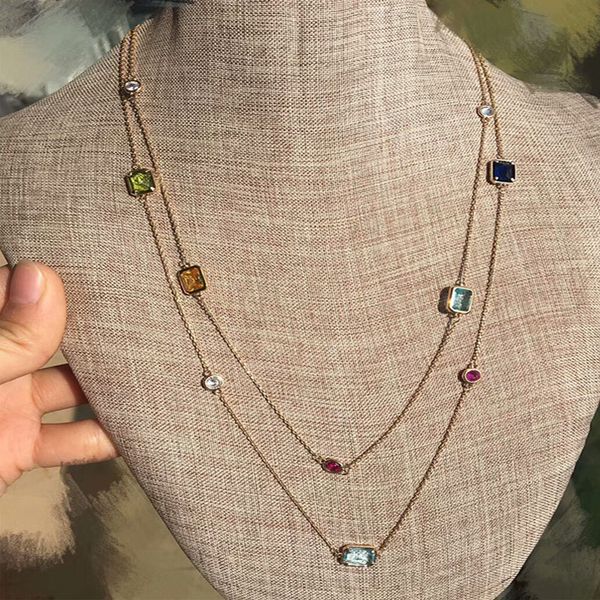wholesale popular 2020 new woman necklace small colored stone 105cm stainless steel luxury jewelry clavicle chain designer, Silver
wholesale popular 2020 new woman necklace small colored stone 105cm stainless steel luxury jewelry clavicle chain designer, Silver
