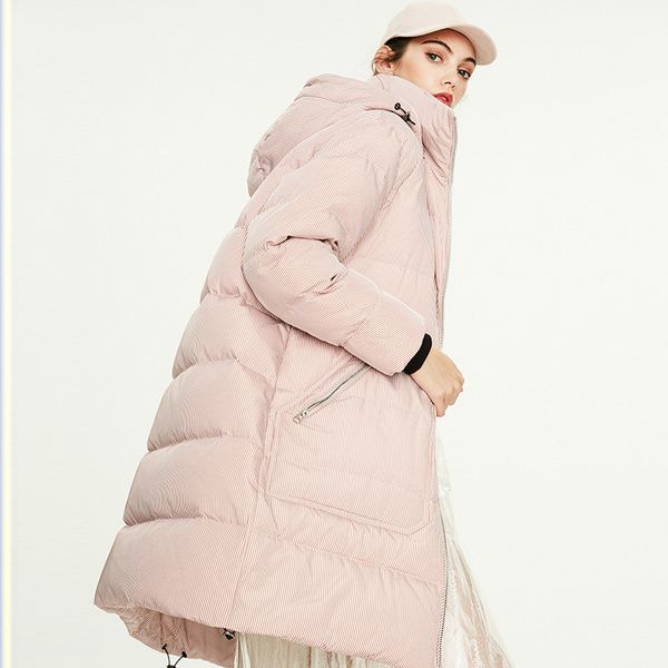 women's down jacket winter fashion street hipster style striped long casual slimming warm down jacket new thicken women's coat, Black
women's down jacket winter fashion street hipster style striped long casual slimming warm down jacket new thicken women's coat, Black