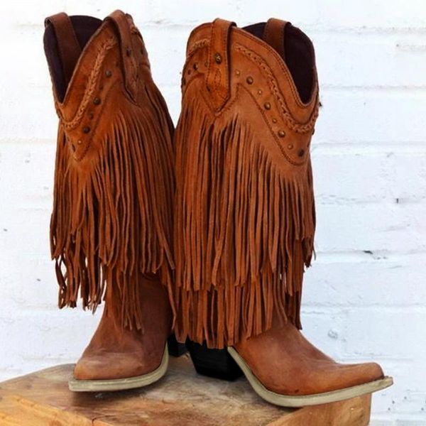 winter 2020 women booots with heels boho pointed toe fringe female shoes retro rivet taseel embroider shoes botas de mujer, Black
winter 2020 women booots with heels boho pointed toe fringe female shoes retro rivet taseel embroider shoes botas de mujer, Black