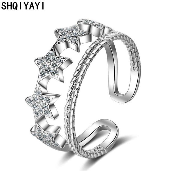 wedding rings shqiyayi cubic zirconia star finger for women casual resizable cocktail party fashion jewelry gifts 254, Slivery;golden
wedding rings shqiyayi cubic zirconia star finger for women casual resizable cocktail party fashion jewelry gifts 254, Slivery;golden