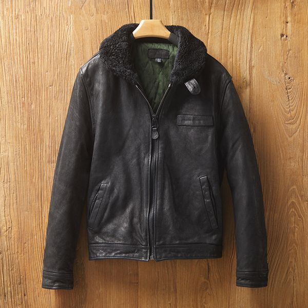 2020 men's leather jacket autumn winter genuine leather jacket men vintage short sheepskin coat slim fit mg9-k9111 kj, Black
2020 men's leather jacket autumn winter genuine leather jacket men vintage short sheepskin coat slim fit mg9-k9111 kj, Black