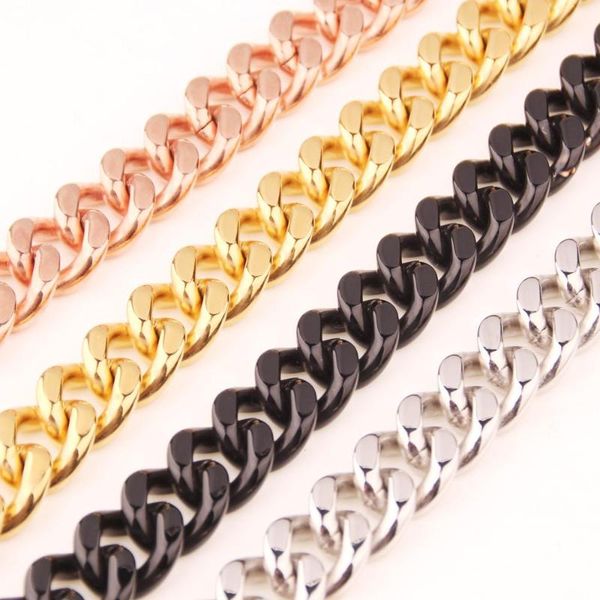 chains 15mm wide 7-40 inches necklace or bracelet jewelry for men's stainless steel curb link chain silver color gold black
chains 15mm wide 7-40 inches necklace or bracelet jewelry for men's stainless steel curb link chain silver color gold black