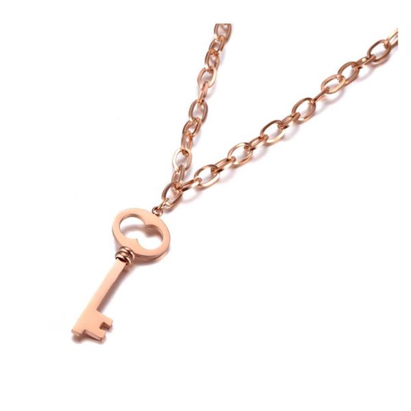 fashion office style titanium steel love key charm pendant jewelry rose gold chain & link necklace for women n19108, Silver
fashion office style titanium steel love key charm pendant jewelry rose gold chain & link necklace for women n19108, Silver