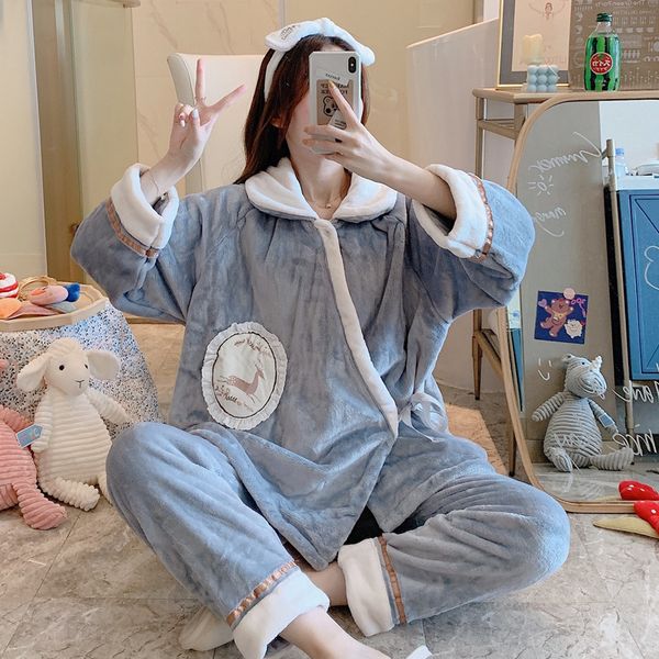 сосредоточение одежда осень зима сплошной цвет олень аппликация он фу куан матери nursing пижамы большой размер вэй най уг пижама, White
сосредоточение одежда осень зима сплошной цвет олень аппликация он фу куан матери nursing пижамы большой размер вэй най уг пижама, White