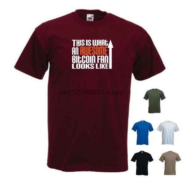this is what an awesome bitcoin fan looks like' p2p satoshi funny t-shirt tee