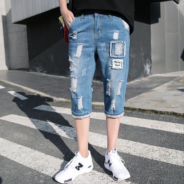 men's jeans 2021 summer style men with holes cowboy capri pants thin teenager korean-style slim fit applique fashion, Blue
men's jeans 2021 summer style men with holes cowboy capri pants thin teenager korean-style slim fit applique fashion, Blue