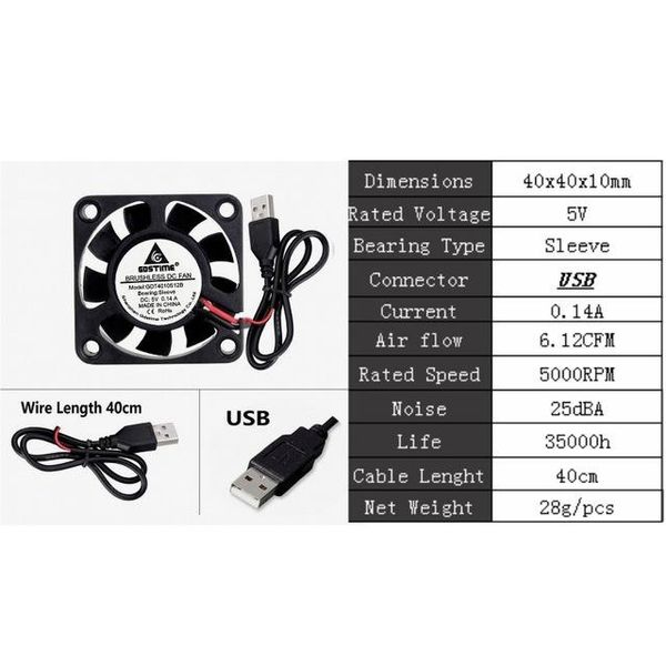 fans & cooling gdstime 2 pcs 24 12v 5v 40mm x 10mm small axial cooler 4cm 2pin ball bearing dc brushless cooling
fans & cooling gdstime 2 pcs 24 12v 5v 40mm x 10mm small axial cooler 4cm 2pin ball bearing dc brushless cooling