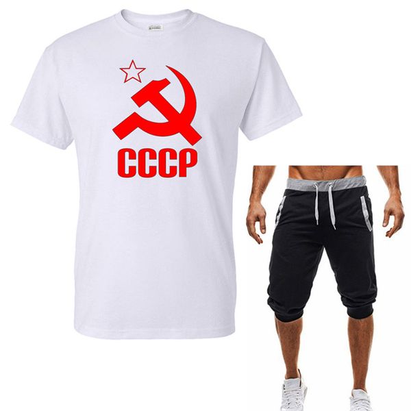 summer t shirts ussr sickle and hammer cccp russia cotton sleeve sports suit t-shirt + shorts men 2 piece sets casual clothes
summer t shirts ussr sickle and hammer cccp russia cotton sleeve sports suit t-shirt + shorts men 2 piece sets casual clothes