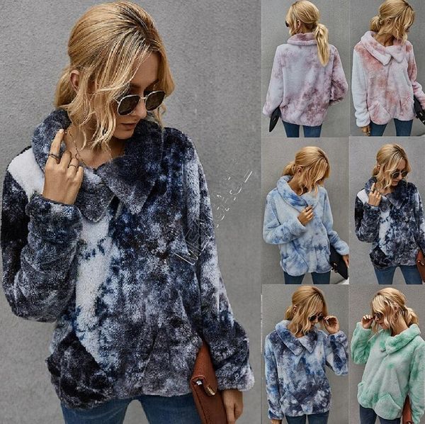 women tie-dyed woolen sweater sherpa fleece hoodies coat ins winter warm plush furry pullover jacket half zipper blouses outwear d91712, White
women tie-dyed woolen sweater sherpa fleece hoodies coat ins winter warm plush furry pullover jacket half zipper blouses outwear d91712, White