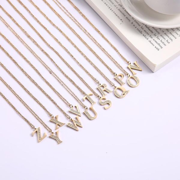 dawapara crystal 26 letter pendant necklaces stainless steel gold fashion necklaces for women christmas new year gifts, Silver
dawapara crystal 26 letter pendant necklaces stainless steel gold fashion necklaces for women christmas new year gifts, Silver
