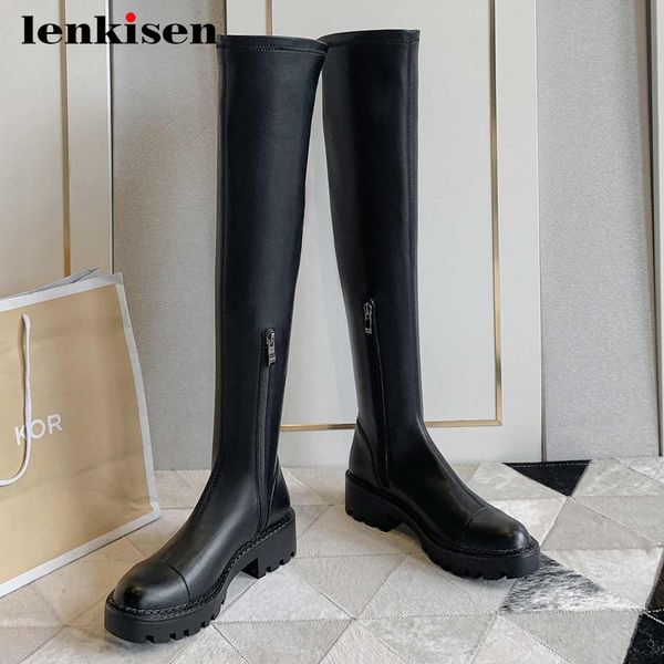boots lenkisen equestrian real leather european design stretch thick med heel round toe zipper gorgeous over the knee l01, Black
boots lenkisen equestrian real leather european design stretch thick med heel round toe zipper gorgeous over the knee l01, Black