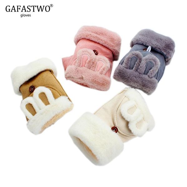 winter plus velvet thick warm suede gloves female cute cartoon students half finger flip gloves, Blue;gray
winter plus velvet thick warm suede gloves female cute cartoon students half finger flip gloves, Blue;gray