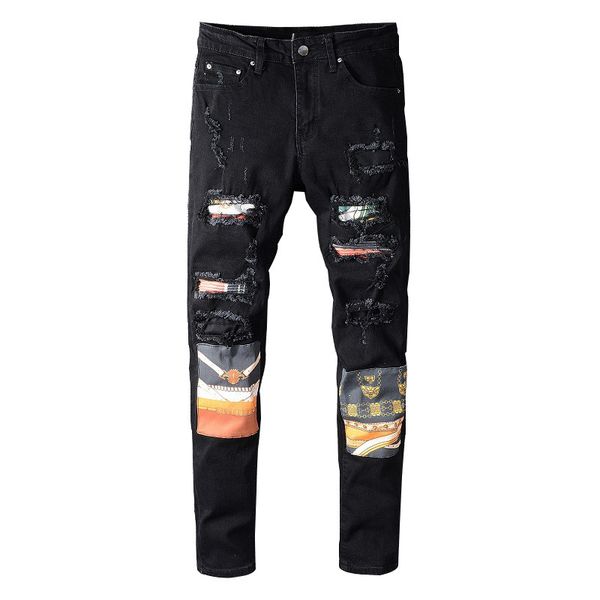 men's jeans kimsere fashion hi street destroyed pants with patches brand designer ripped denim trousers holes hip hop, Blue
men's jeans kimsere fashion hi street destroyed pants with patches brand designer ripped denim trousers holes hip hop, Blue