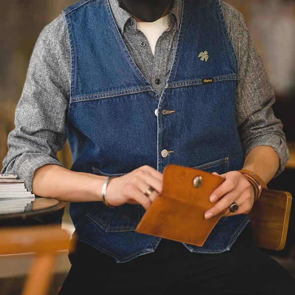 men's vests men vest casual safari style denim blue business waistcoat work clothes, Black;white
men's vests men vest casual safari style denim blue business waistcoat work clothes, Black;white