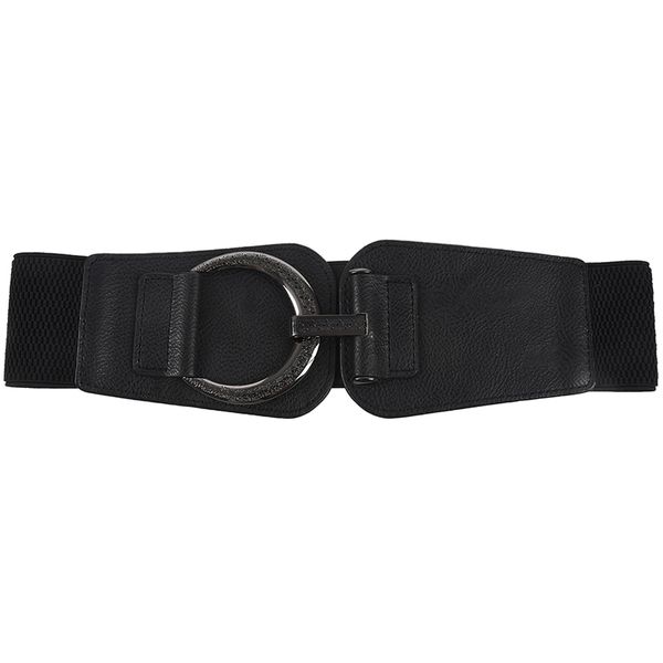 new woman hook buckle faux leather elastic 6cm wide band belt black, Black;brown
new woman hook buckle faux leather elastic 6cm wide band belt black, Black;brown
