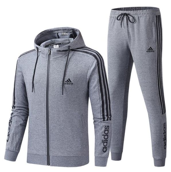2020 autumn winter thin sports casual cardigan suit fitness running hooded sweater football training pants men's tracksuits, Gray
2020 autumn winter thin sports casual cardigan suit fitness running hooded sweater football training pants men's tracksuits, Gray