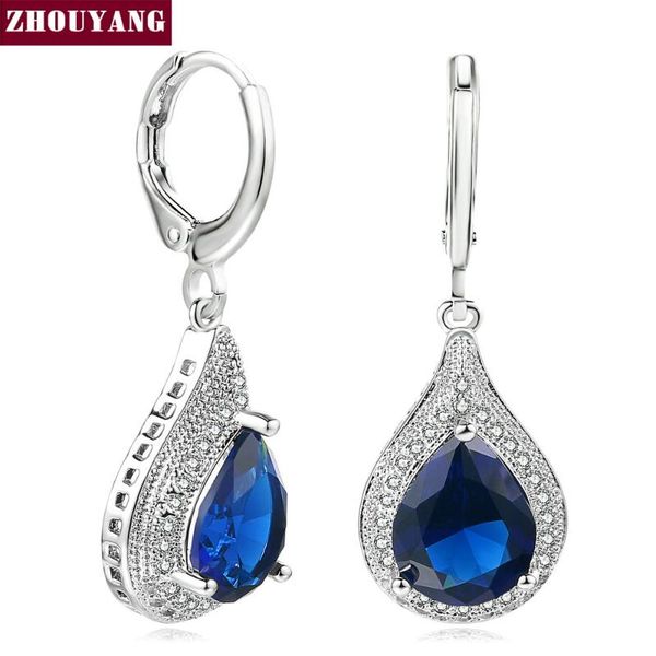zhouyang luxury blue / clear tear-drop crystal drop earrings fashion jewelry for woman girl wedding party work zye824, Silver
zhouyang luxury blue / clear tear-drop crystal drop earrings fashion jewelry for woman girl wedding party work zye824, Silver
