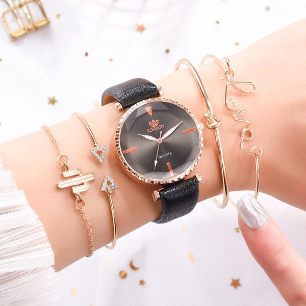 women watches 5pcs set women's luxury leather band quartz wristwatch ladies watch women dress reloj mujer black clock, Slivery;brown 
women watches 5pcs set women's luxury leather band quartz wristwatch ladies watch women dress reloj mujer black clock, Slivery;brown