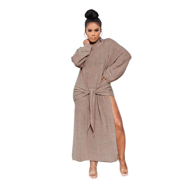 women split turtle neck dress long sleeve lace up pencil dresses ladies loose pullover clothes, Black;gray
women split turtle neck dress long sleeve lace up pencil dresses ladies loose pullover clothes, Black;gray