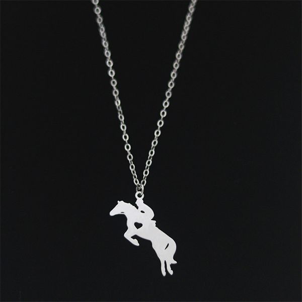 elfin 2020 trendy horsemanship stainless steel necklace horse heart pendant necklace women fashion jewellery gift, Silver 
elfin 2020 trendy horsemanship stainless steel necklace horse heart pendant necklace women fashion jewellery gift, Silver