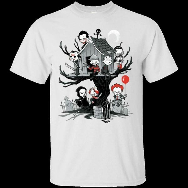 2019 short sleeve o-neck horror park t-shirt halloween horror michael myers jason freddy it chucky shirt