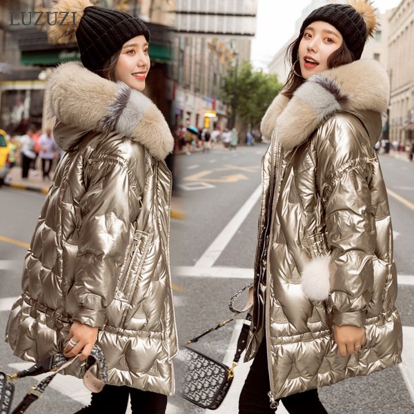 luzuzi 2020 women big real fur hooded down long jacket winter 90% white duck down coat glossy thick warm parkas snow outwear, Black
luzuzi 2020 women big real fur hooded down long jacket winter 90% white duck down coat glossy thick warm parkas snow outwear, Black