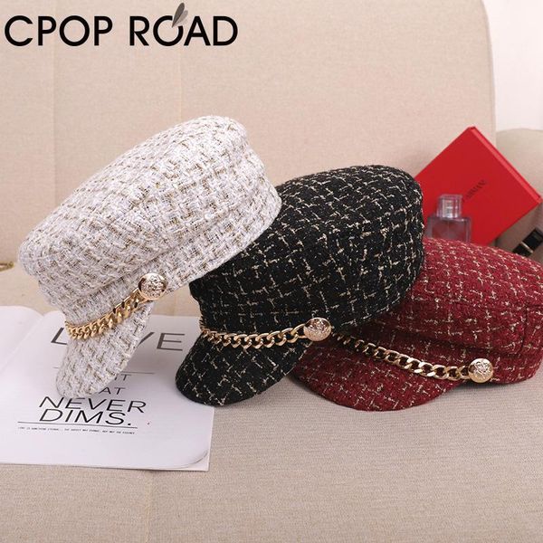 vintage british style flat octagonal hat for women girl gold chain autumn and winter warm adjustable plaid hat sale, Blue;gray
vintage british style flat octagonal hat for women girl gold chain autumn and winter warm adjustable plaid hat sale, Blue;gray