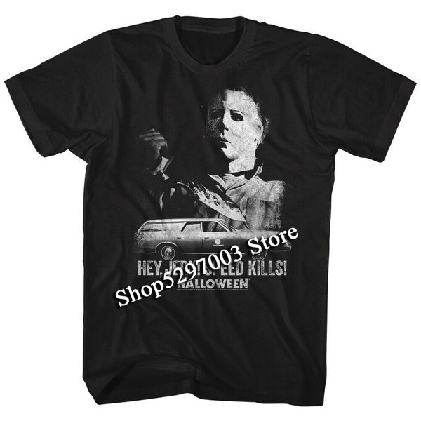 halloween men's short sleeve t-shirt black speed kills loose size tee shirt