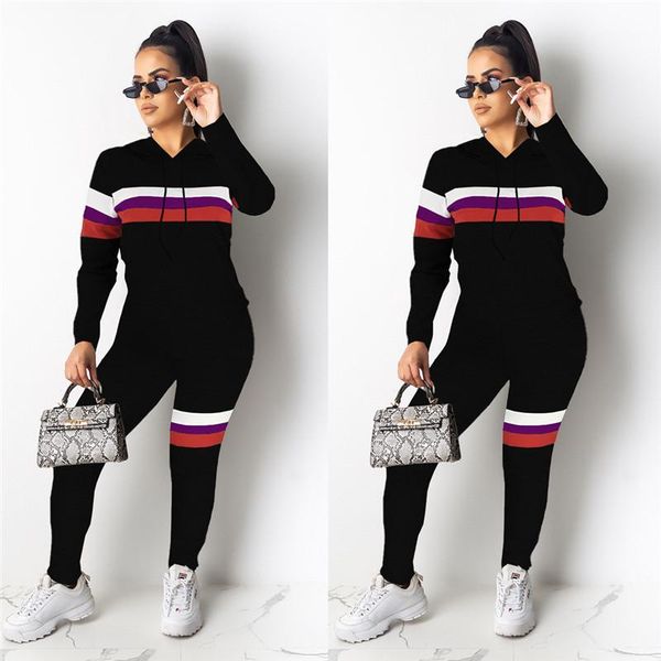 womens tracksuits fashion long sleeve pullover hoodies 2pcs sets casual womens sports suits colorful striped designer, Gray
womens tracksuits fashion long sleeve pullover hoodies 2pcs sets casual womens sports suits colorful striped designer, Gray