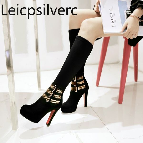 boots women's autumn and winter the fashion round head thick heel high tube shoes size 33-43 11.5cm, Black
boots women's autumn and winter the fashion round head thick heel high tube shoes size 33-43 11.5cm, Black