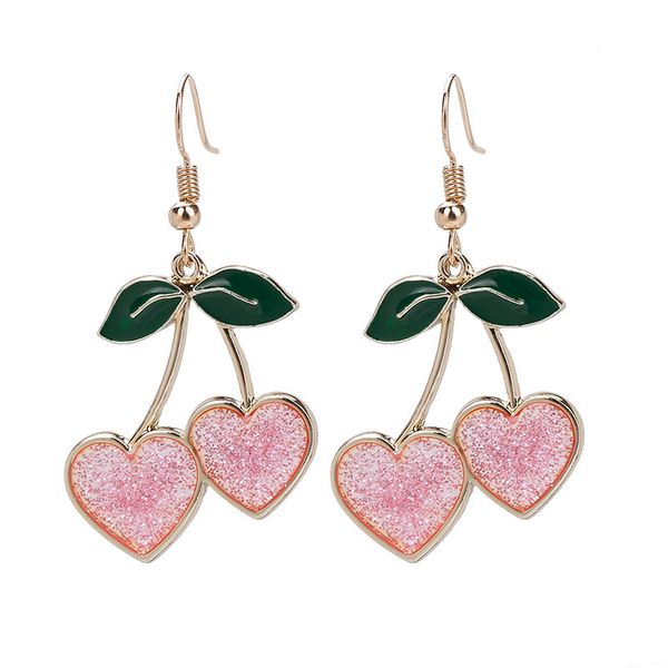 sweety fruit cherry drop earrings for women girls shining pink heart hanging dangle earrings femme fashion jewelry gifts, Silver
sweety fruit cherry drop earrings for women girls shining pink heart hanging dangle earrings femme fashion jewelry gifts, Silver