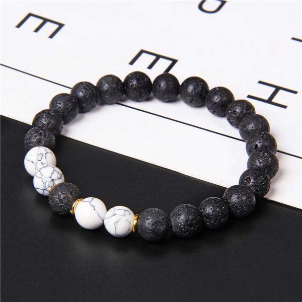 fashion 8mm black volcanic lava stone bracelet elastic rope white turquoises beads charm bracelet for women men energy jewelry
fashion 8mm black volcanic lava stone bracelet elastic rope white turquoises beads charm bracelet for women men energy jewelry