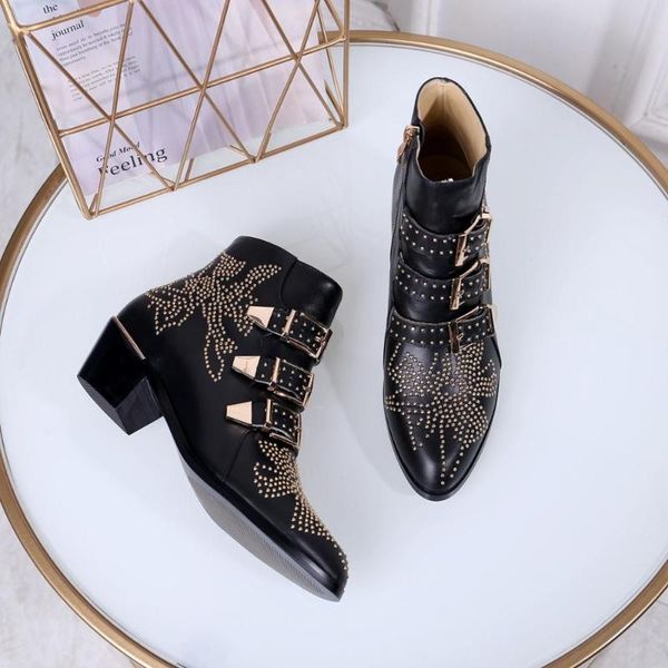 classic rivet women boots autumn winter women shoes genuine leather boots woman vintage ankle pointed toe botas de mujer, Black
classic rivet women boots autumn winter women shoes genuine leather boots woman vintage ankle pointed toe botas de mujer, Black