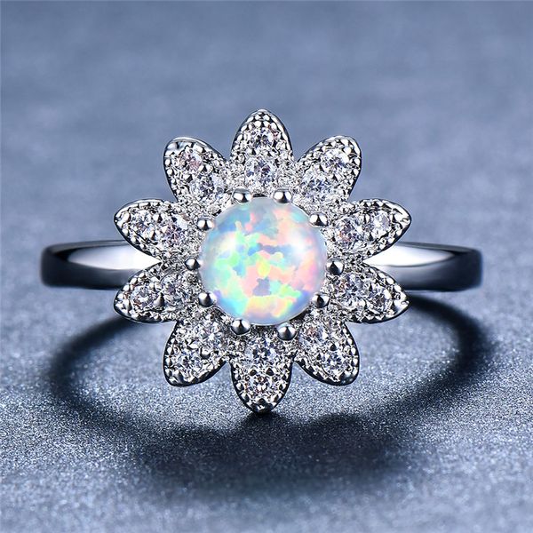 wedding rings boho female sunflower cz ring cute white fire opal for women promise silver color love engagement, Slivery;golden
wedding rings boho female sunflower cz ring cute white fire opal for women promise silver color love engagement, Slivery;golden