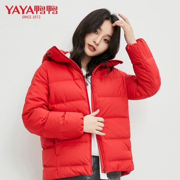 yaya new woman down jacket coat warm duck down padded jacket female overcoat coat, Black