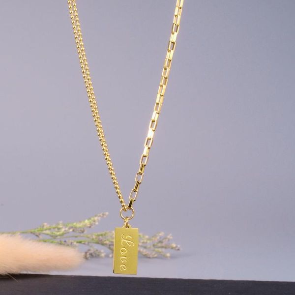 pendant necklaces necklace for boyfriend girlfriend square round bead statement clavicle chain titanium steel, Silver
pendant necklaces necklace for boyfriend girlfriend square round bead statement clavicle chain titanium steel, Silver