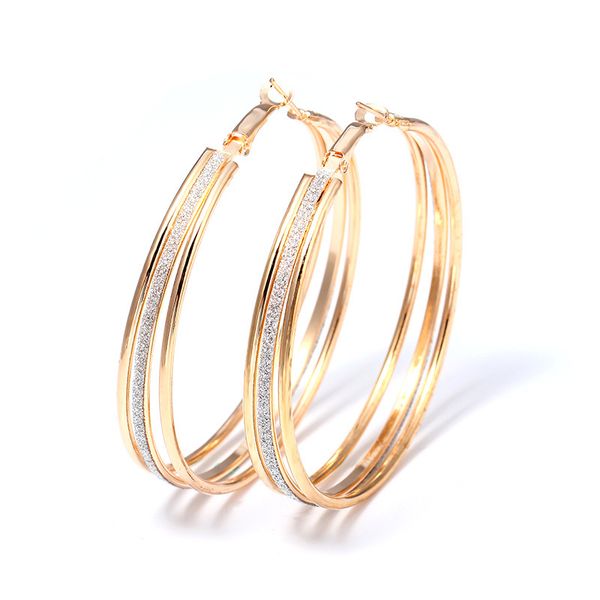 6cm alloy big hoop earrings stud round rose gold bohemia jewelry women trendy multilayer exaggerated night club big ear rings, Golden;silver 
6cm alloy big hoop earrings stud round rose gold bohemia jewelry women trendy multilayer exaggerated night club big ear rings, Golden;silver