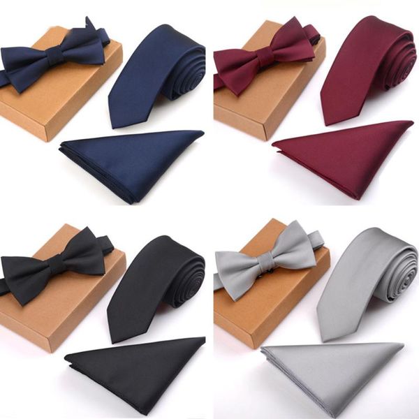 bow ties 3 pcs/set men slim tie set pocket square handkerchief + bowtie necktie kit men's gifts ser88, Black;gray
bow ties 3 pcs/set men slim tie set pocket square handkerchief + bowtie necktie kit men's gifts ser88, Black;gray