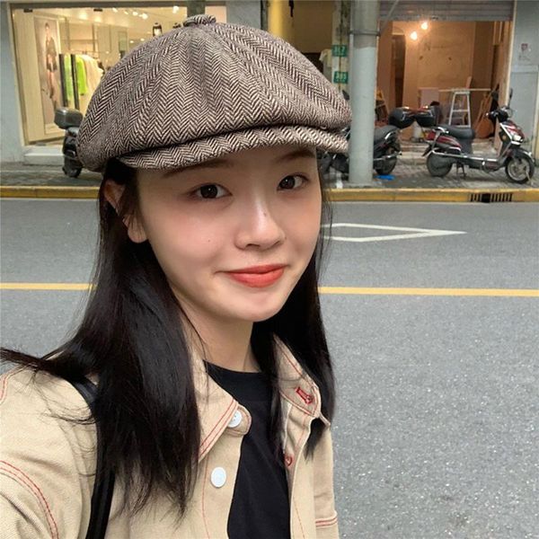 hat women retro plaid autumn and winter men's octagonal hat fashion british newspaper boy painter cap beret, Blue;gray
hat women retro plaid autumn and winter men's octagonal hat fashion british newspaper boy painter cap beret, Blue;gray