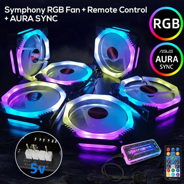 6pcs symphony aura sync computer case cooling fan rgb adjust 120mm quiet music remote control cooler cooling rgb case radiator
6pcs symphony aura sync computer case cooling fan rgb adjust 120mm quiet music remote control cooler cooling rgb case radiator
