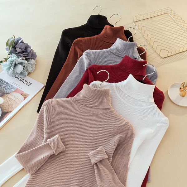 plain pullovers turtleneck sweater women slim knitted shirt winter pink sweaters long sleeve female high neck base jumper, White;black
plain pullovers turtleneck sweater women slim knitted shirt winter pink sweaters long sleeve female high neck base jumper, White;black