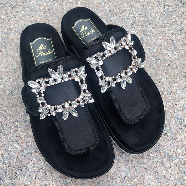 kmeioo casual slippers woman summer flip-flops women jeweled flats soft platform flat slides crystal shoes, Black
kmeioo casual slippers woman summer flip-flops women jeweled flats soft platform flat slides crystal shoes, Black
