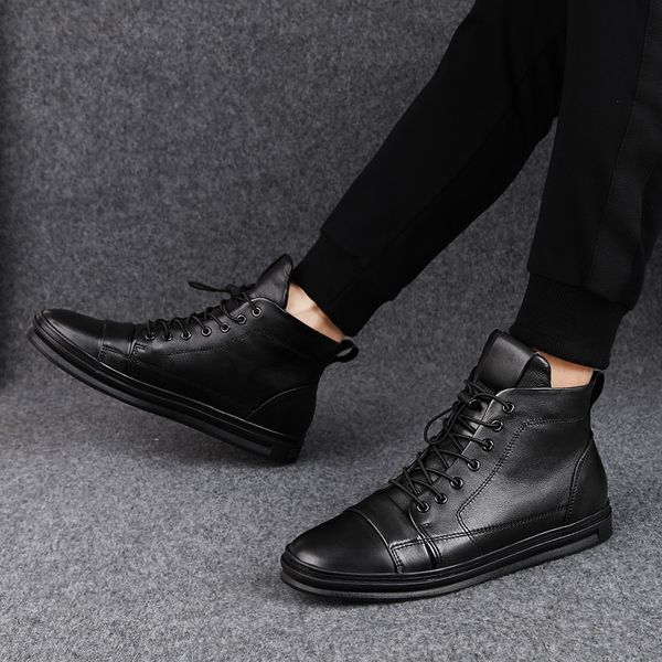 large size38-48 spring autumn winter warm shoes high genuine leather men casual shoes men 2020 fashion lace-up flat sneakers, Black
large size38-48 spring autumn winter warm shoes high genuine leather men casual shoes men 2020 fashion lace-up flat sneakers, Black